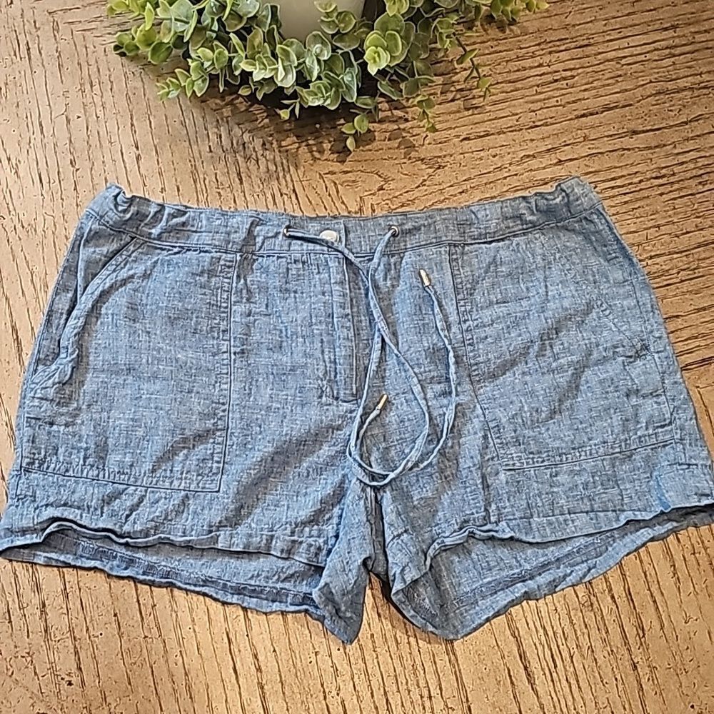Denim linen Michael Kors shorts size 6 adjustable waist